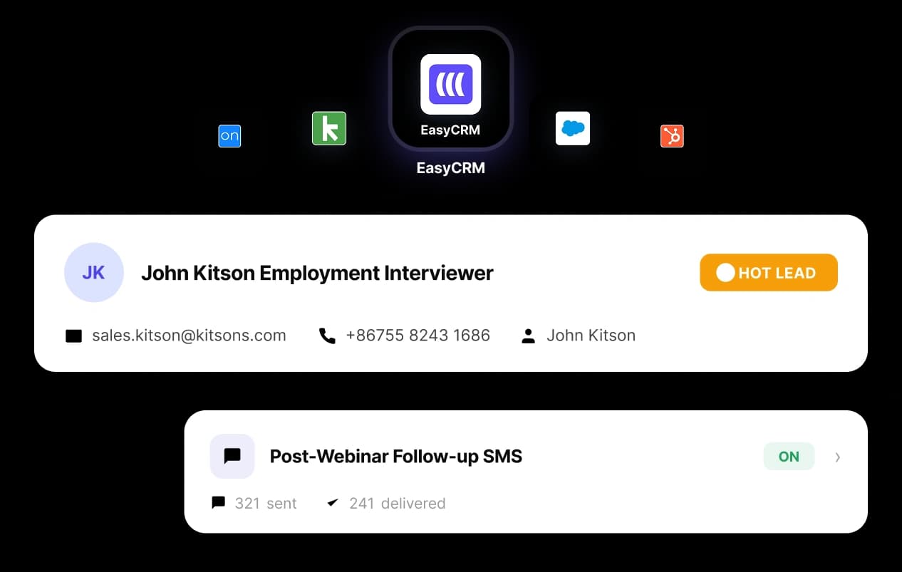 EasyWebinar CRM and conversion tools