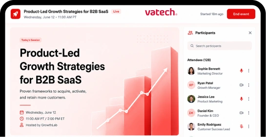 Healthcare webinar platform screenshot
