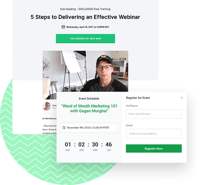 Customizable webinar pages