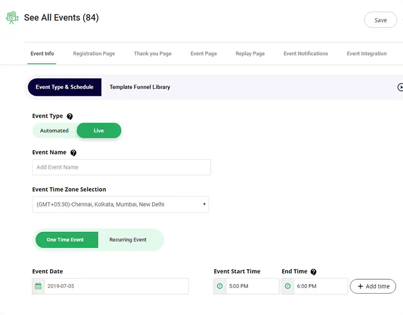 Event Types Dashboard