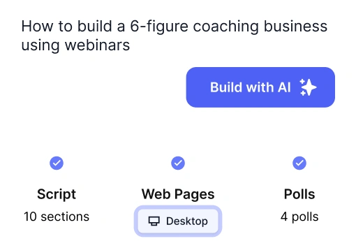 AI webinar builder