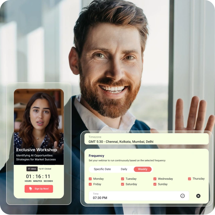 Man waving in webinar