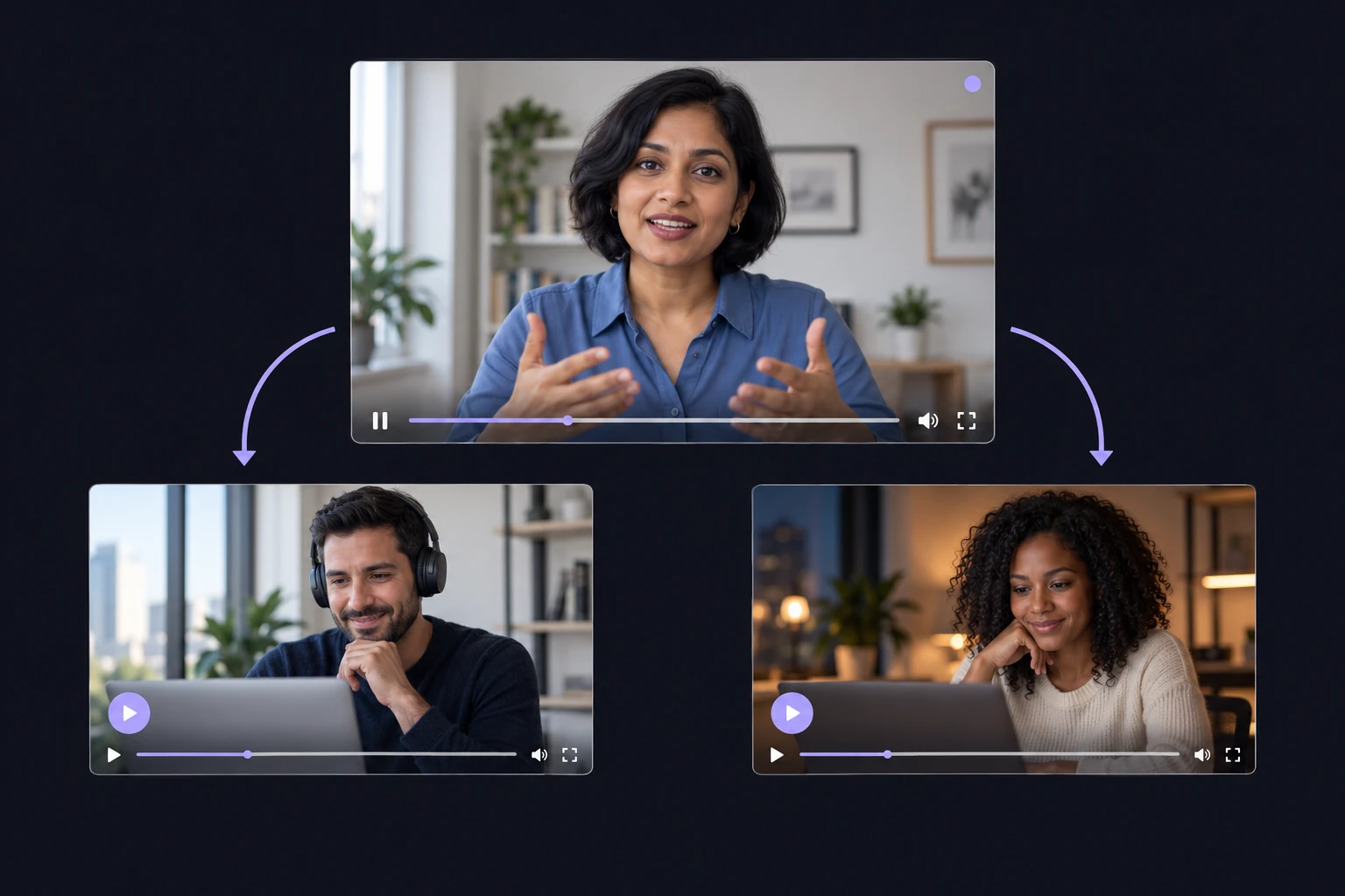 A recorded training session reused by customers at different times