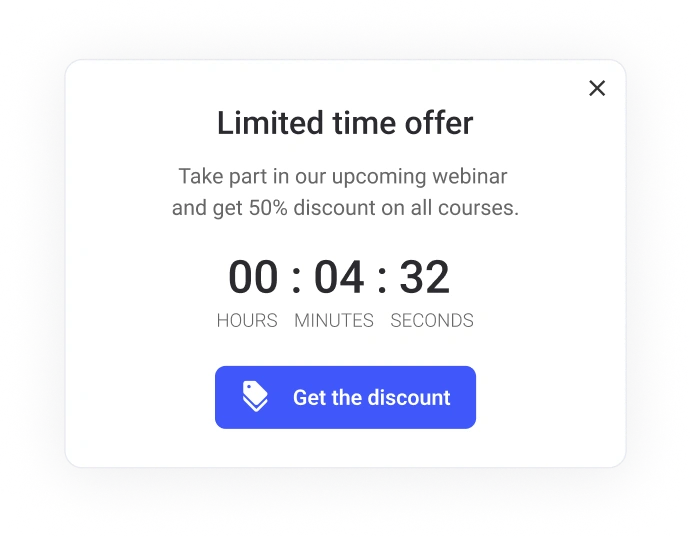 Timed CTAs & in-webinar offers